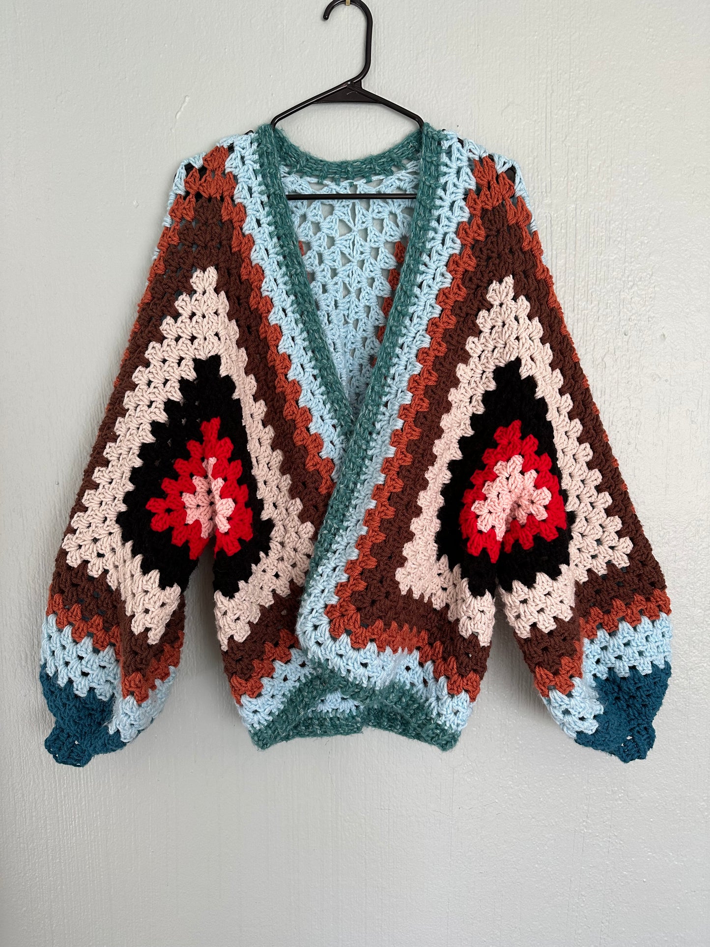 Granny Hexagon Cardigan. One of a Kind.