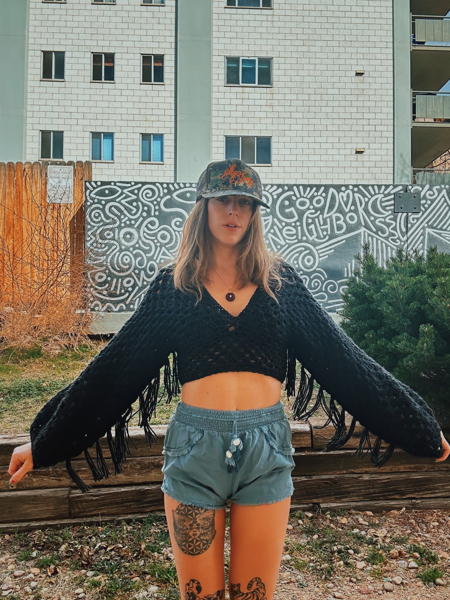 Cropped Bell-Sleeve Fringe Sweater top! CUSTOM ONLY